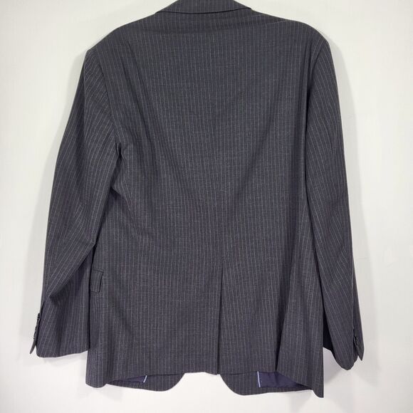 Brooks Brothers Fitzgerald Men's 46R Brooks Cool Grey Striped Jacket Sport Coat - Picture 4 of 15